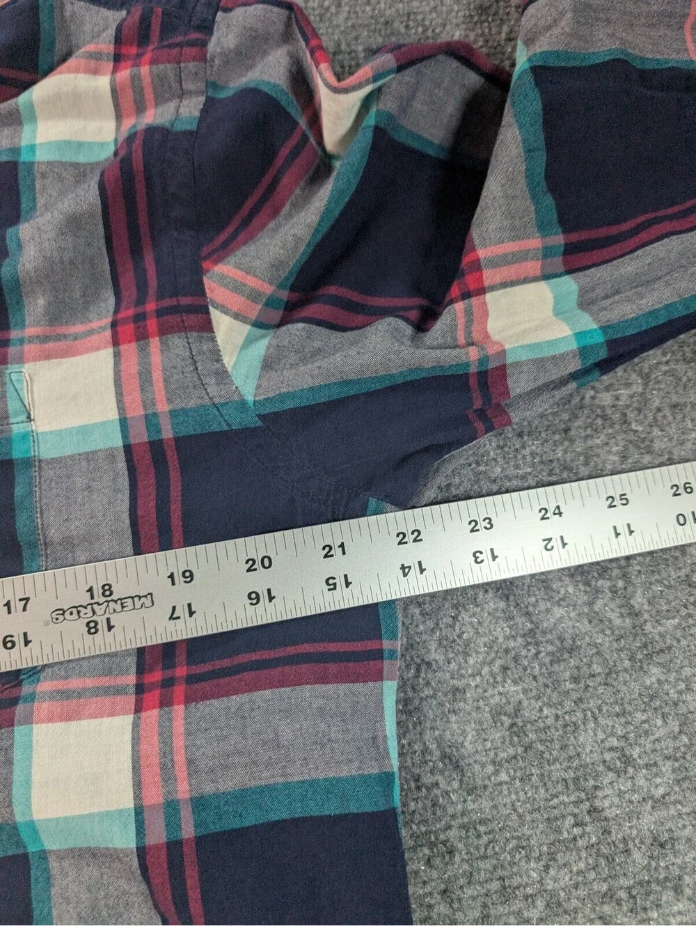 J.Crew Men's Large Navy White Button-Down Plaid Shirt Cotton